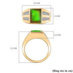 The Rare Find - Ammolite & Natural Zircon Ring in 18K Vermeil Yellow Gold Plated Sterling Silver 2.73 Ct, Silver Wt. 6.72 Gms