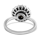 Ammolite and Natural Cambodian Zircon Ring in Platinum Overlay Sterling Silver 2.11 Ct.