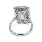 Anahi Ametrine and Natural Zircon Halo Ring in Platinum Overlay Sterling Silver 7.12 Ct.