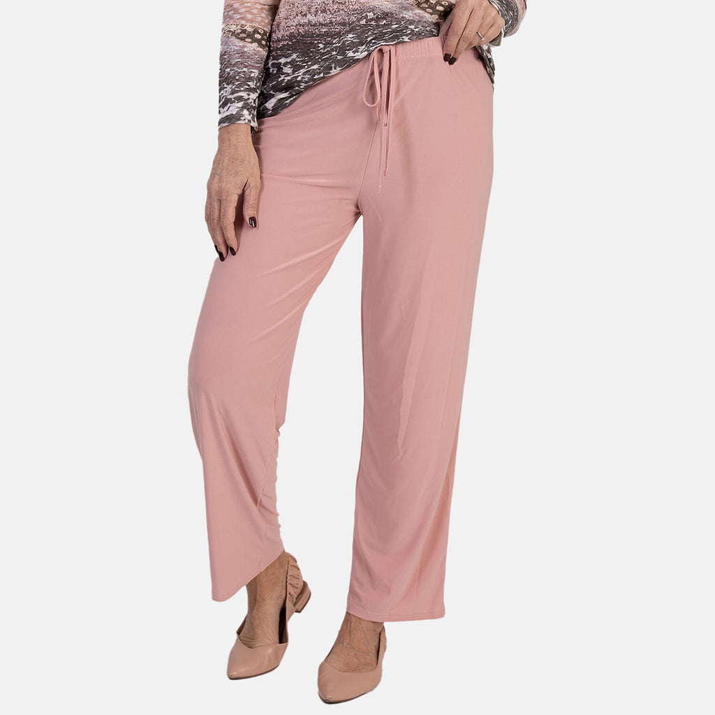 Anamor ITY Ankle Grazer Trouser With Drawstring Waist (Size L-XL) - Dark Pink