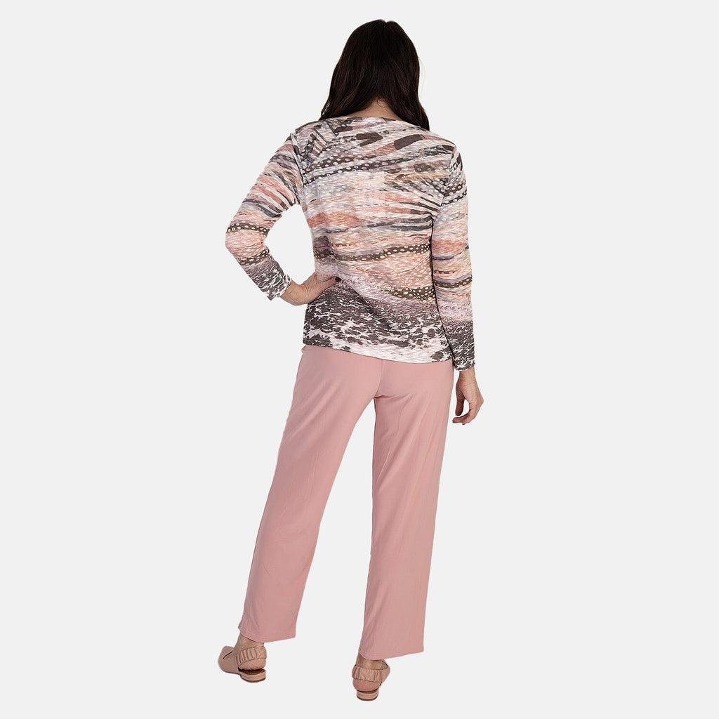 Anamor ITY Ankle Grazer Trouser With Drawstring Waist (Size L-XL) - Dark Pink