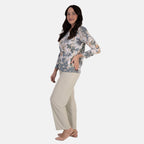 Anamor Printed Long Sleeve Top (Size L) - Mint