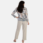 Anamor Printed Long Sleeve Top (Size L) - Mint