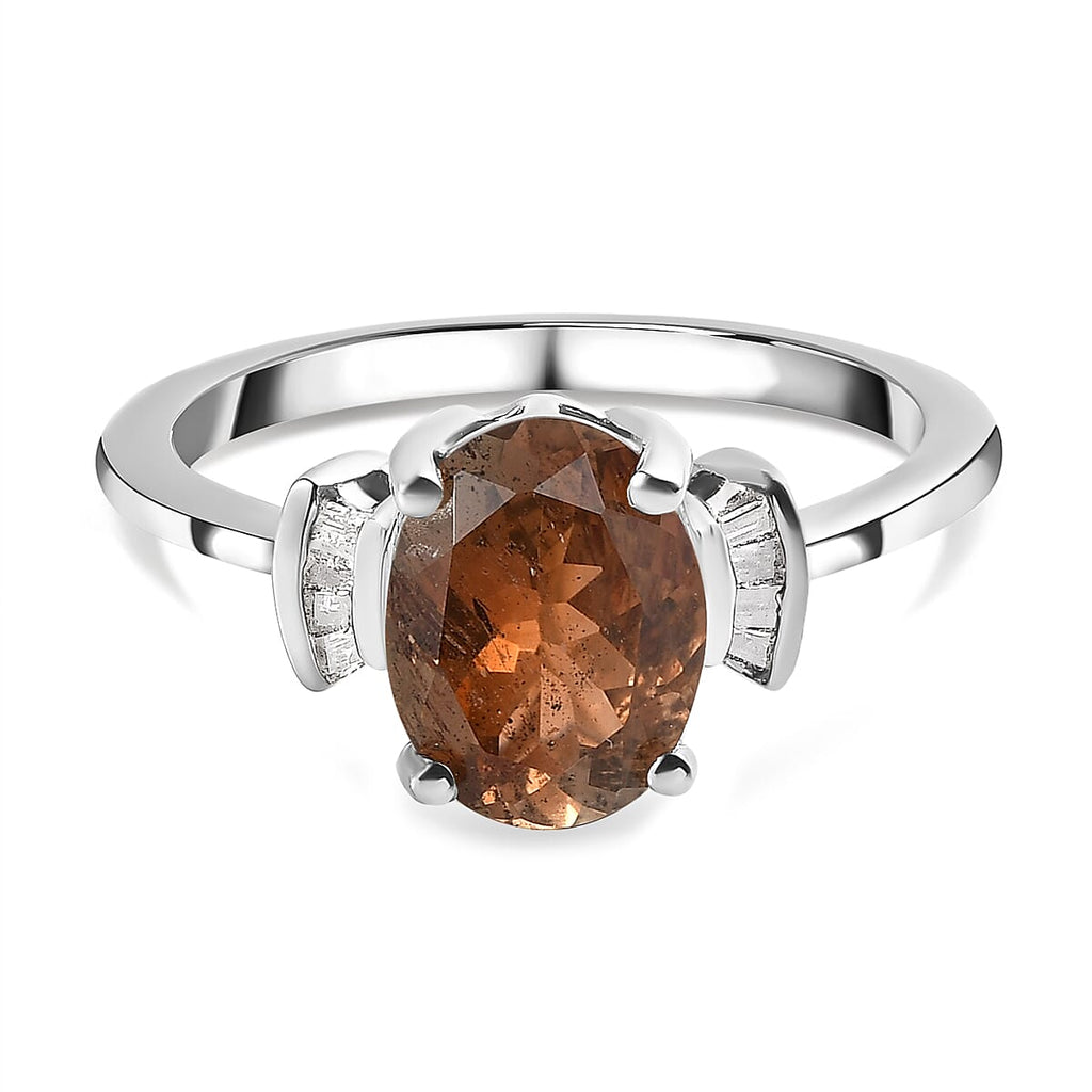 Andalusite and Diamond Solitaire Ring in Platinum Overlay Sterling Silver 2.01 Ct.