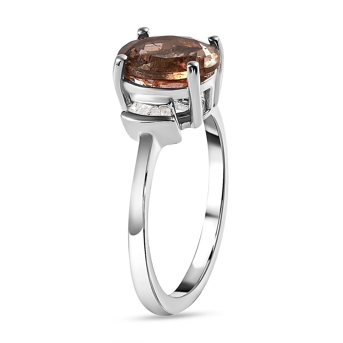 Andalusite and Diamond Solitaire Ring in Platinum Overlay Sterling Silver 2.01 Ct. 7235292 8