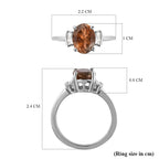 Andalusite and Diamond Solitaire Ring in Platinum Overlay Sterling Silver 2.01 Ct.