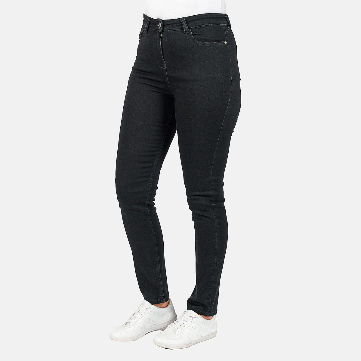 Angelina Relaxed Skinny Stretch Jean (Size 10) - Black 8731292 6