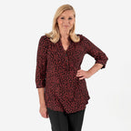 Animal Printed Relaxed Fit Shirt (Size 16) - Maroon
