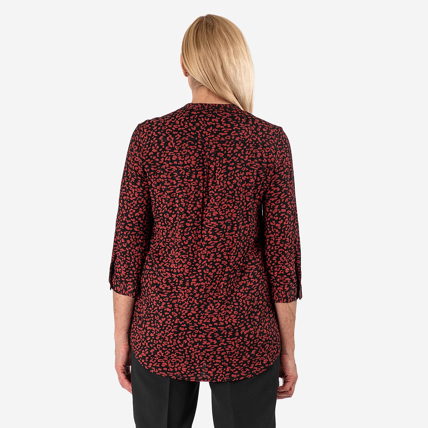 Animal Print Relaxed Fit Shirt (Size - 16) - Maroon 8064692 2