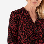 Animal Printed Relaxed Fit Shirt (Size 16) - Maroon