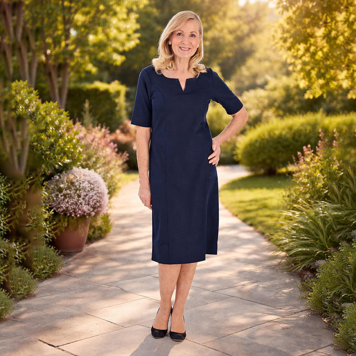 Ansh London Classic Dress (Size 16) - Navy V32518397 1