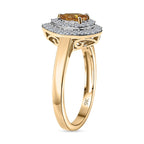 Luxuriant 9K Yellow Gold AAA Loop Clean Chantaburi Yellow Sapphire & Lab Grown Diamond (SI-GH) Ring 1.03 Ct.