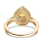 Luxuriant 9K Yellow Gold AAA Loop Clean Chantaburi Yellow Sapphire & Lab Grown Diamond (SI-GH) Ring 1.03 Ct.