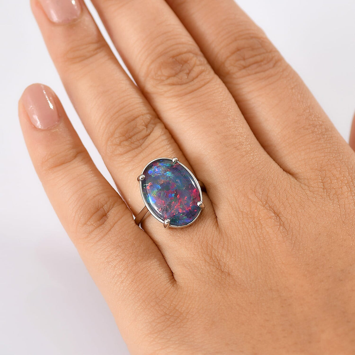 RHAPSODY 950 Platinum AAAA Australian Boulder Opal (18X13mm) Solitaire Ring 8152774 3