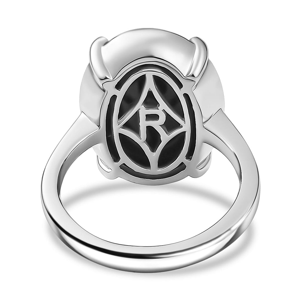 Rhapsody 950 Platinum AAAA Australian Boulder Opal (18X13mm) Solitaire Ring, Platinum Wt.7.30 Gms.