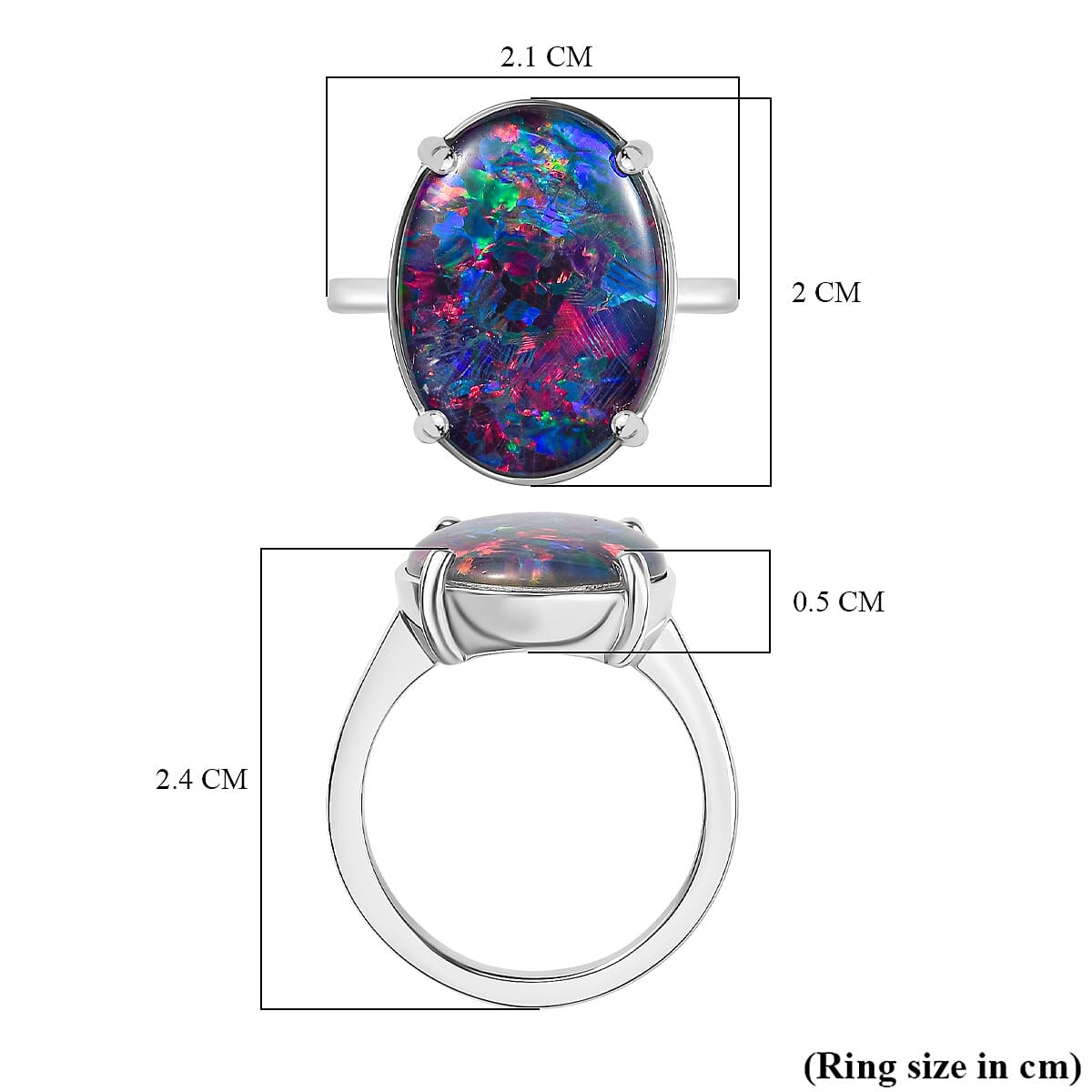 RHAPSODY 950 Platinum AAAA Australian Boulder Opal (18X13mm) Solitaire Ring 8152774 6
