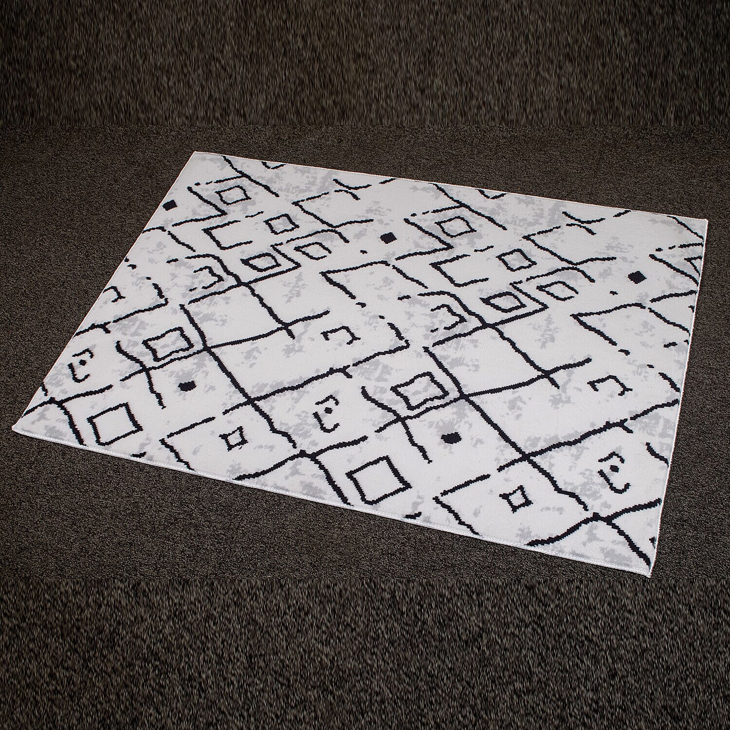 Anti-Slip Latex Rugs (Size 130x60 cm) - White and Black 7282925 0