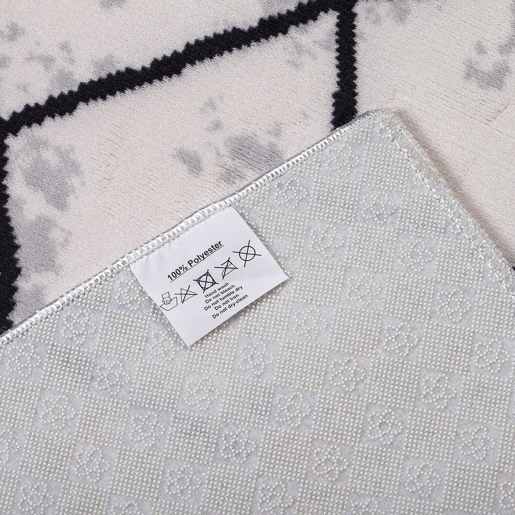 Anti-Slip Latex Rugs (Size 130x60 cm) - White and Black