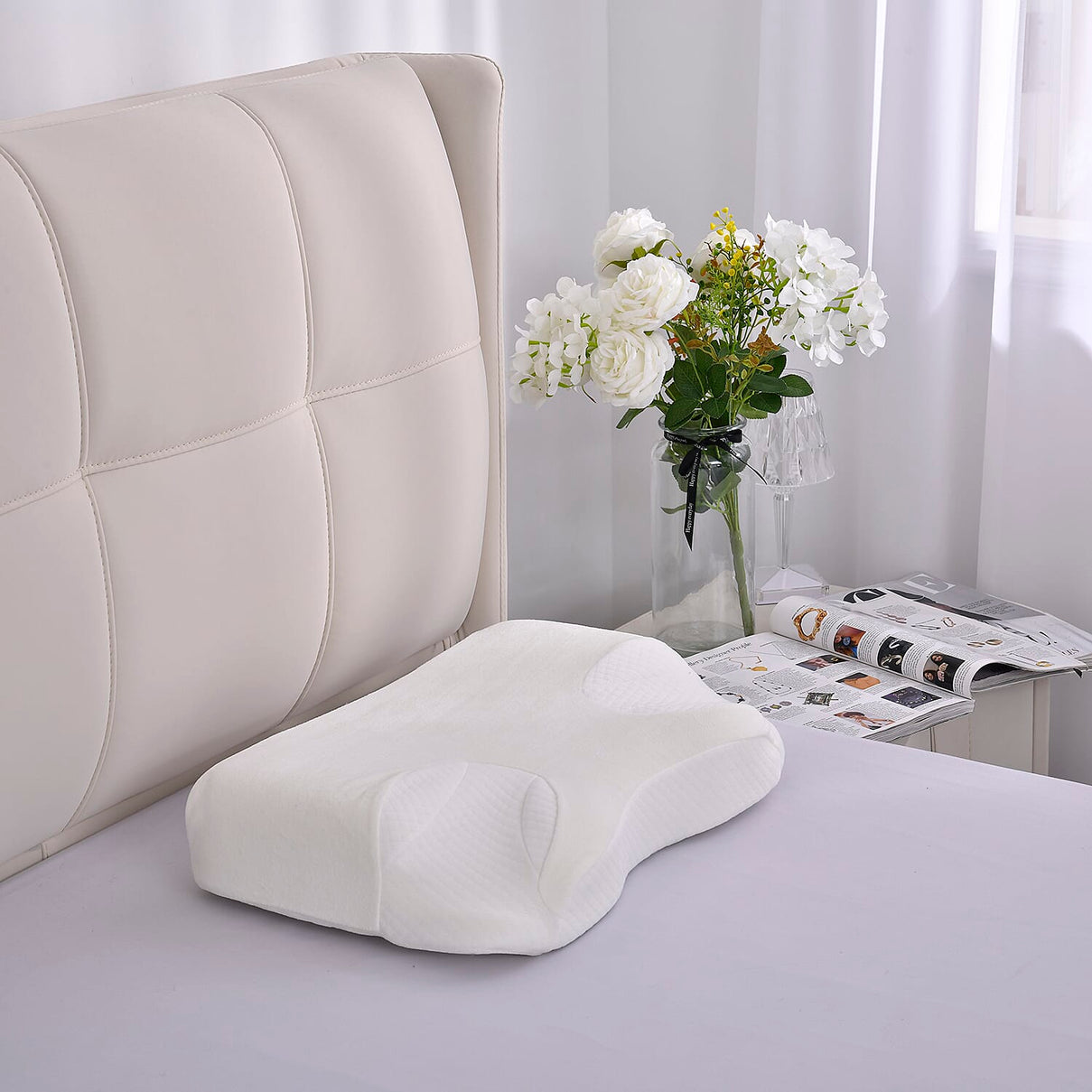 Anti Snore Memory Foam Pillow - Contoured Neck and Head Support - Soft &amp; Breathable 7196501 2