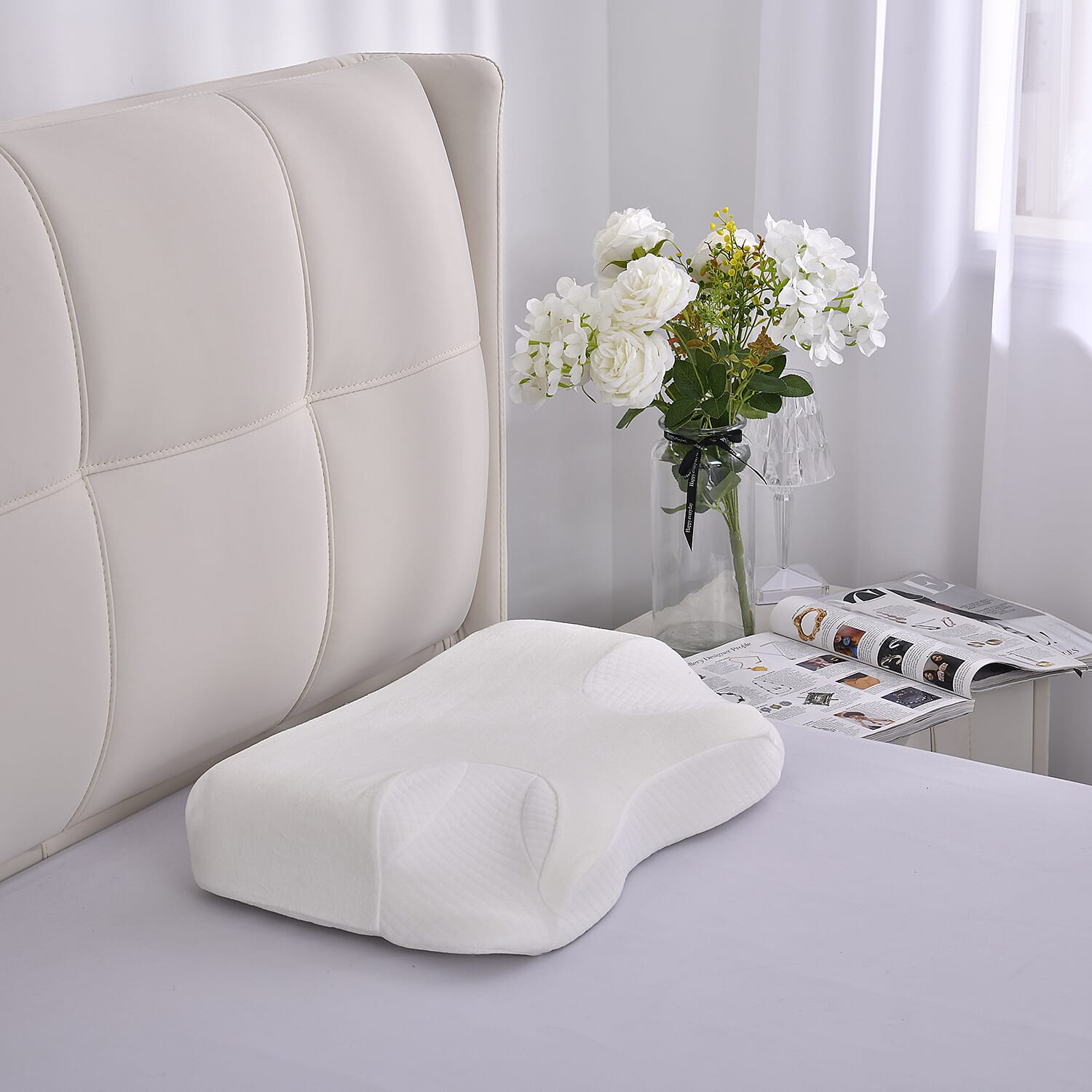 Anti Snore Memory Foam Pillow - Contoured Neck and Head Support - Soft &amp; Breathable 7196501 2