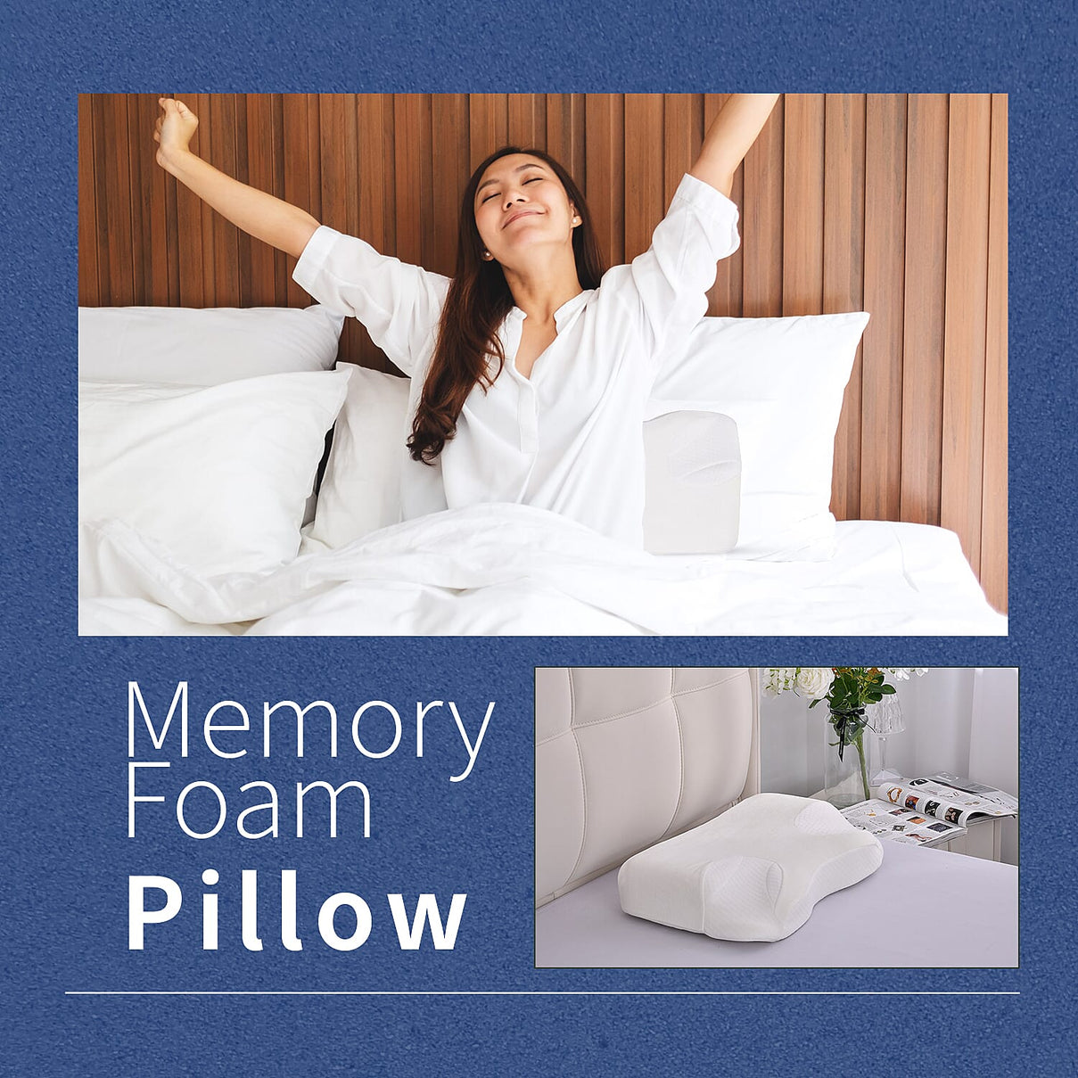 Anti Snore Memory Foam Pillow - Contoured Neck and Head Support - Soft &amp; Breathable 7196501 3