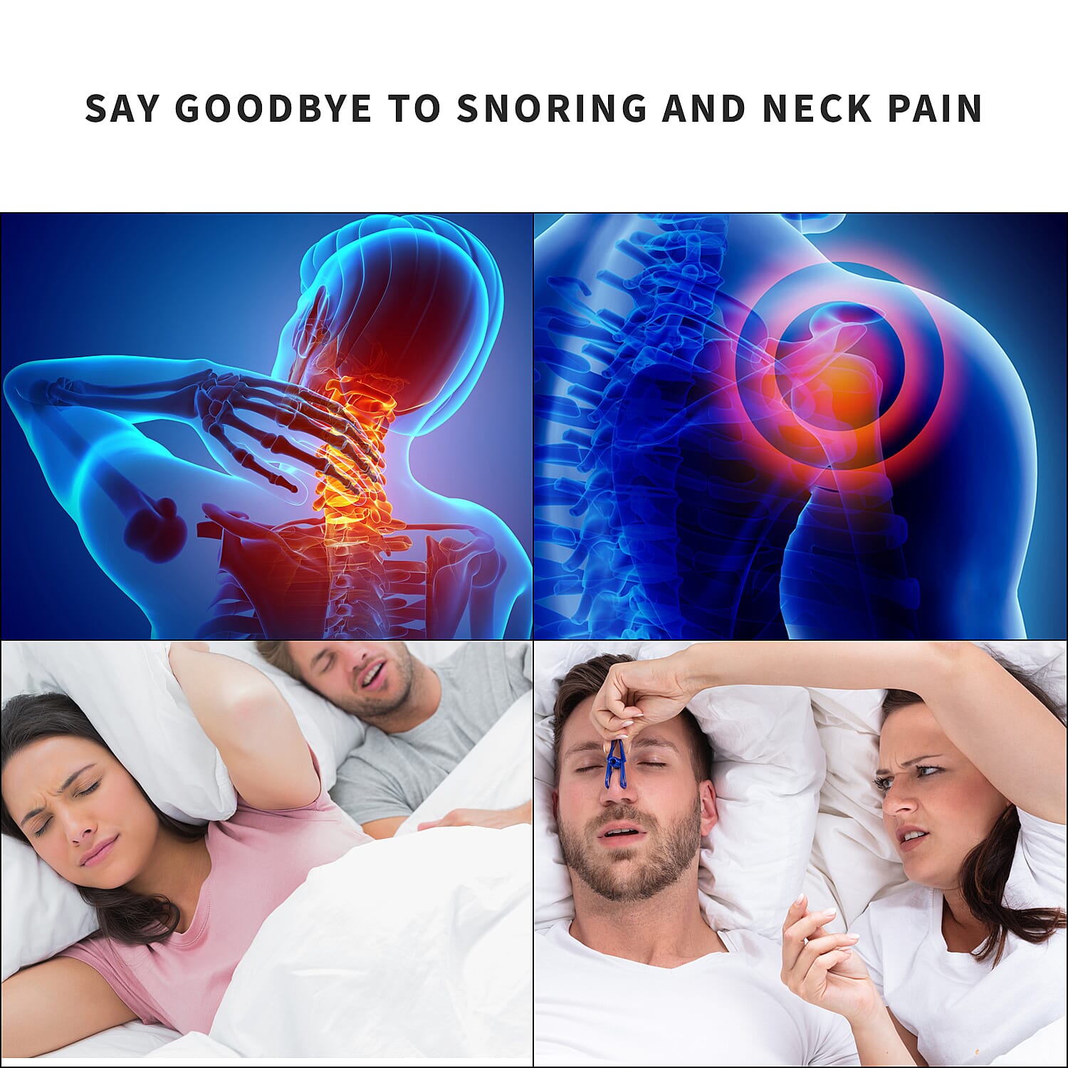 Anti Snore Memory Foam Pillow - Contoured Neck and Head Support - Soft &amp; Breathable 7196501 4
