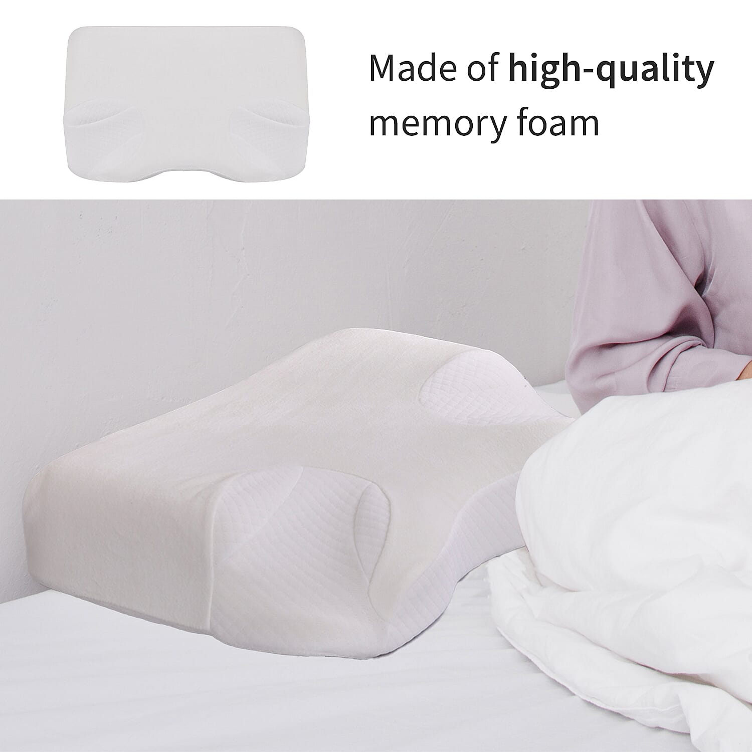 Anti Snore Memory Foam Pillow - Contoured Neck and Head Support - Soft &amp; Breathable 7196501 6