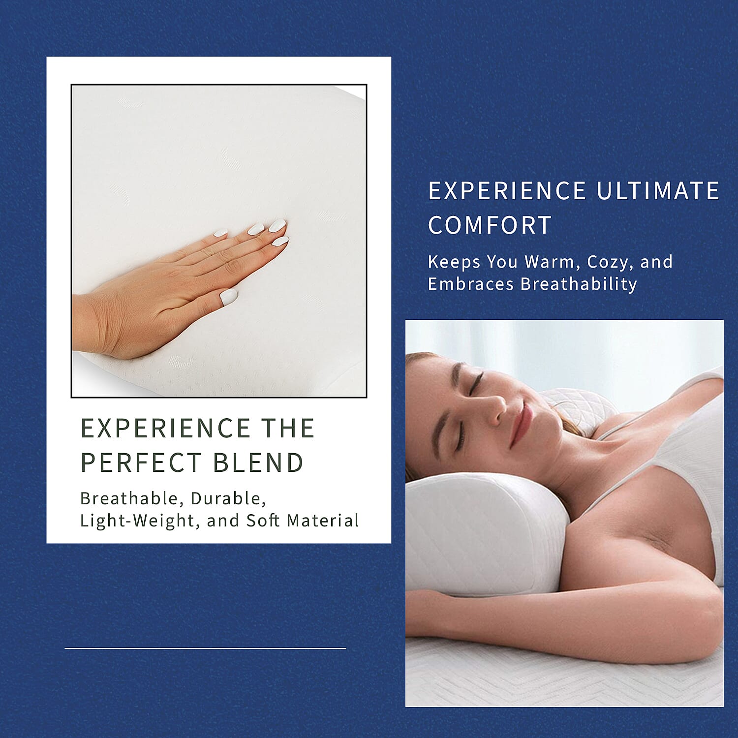 Anti Snore Memory Foam Pillow - Contoured Neck and Head Support - Soft &amp; Breathable 7196501 7