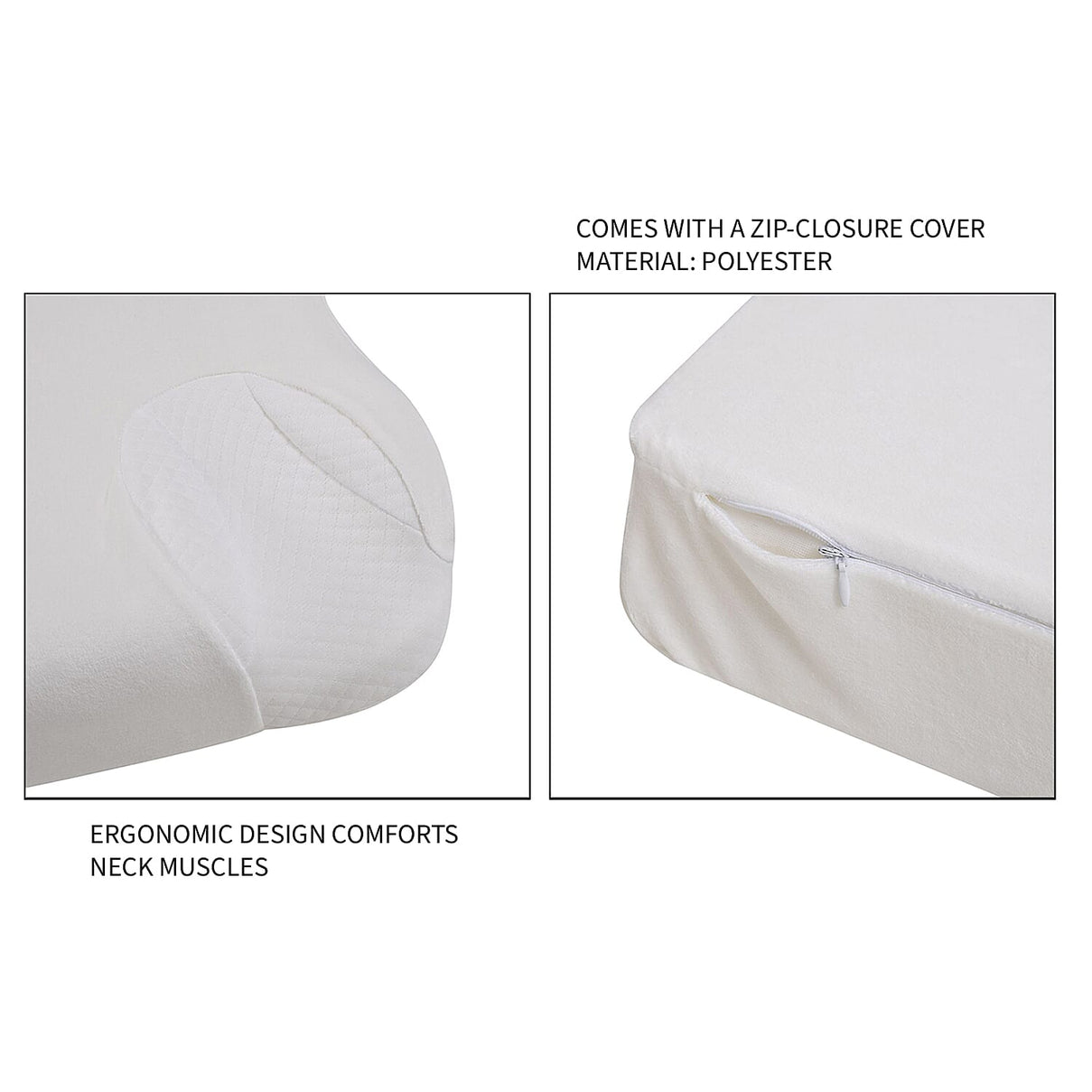 Anti Snore Memory Foam Pillow - Contoured Neck and Head Support - Soft &amp; Breathable 7196501 8