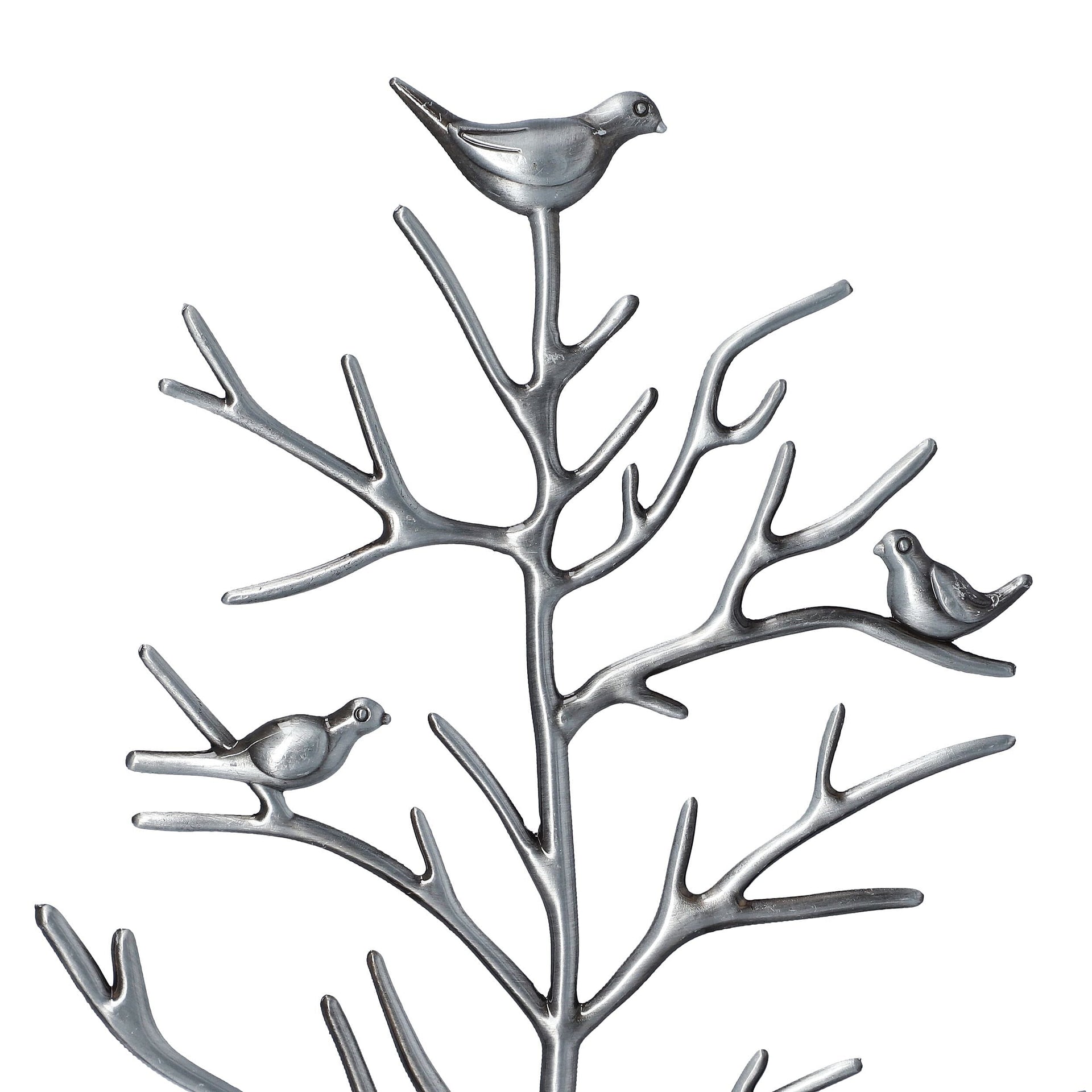 Antique Birds on Tree Stand Jewellery Holder Display in Silver Colour (Size 30x15 Cm) 6039247 3