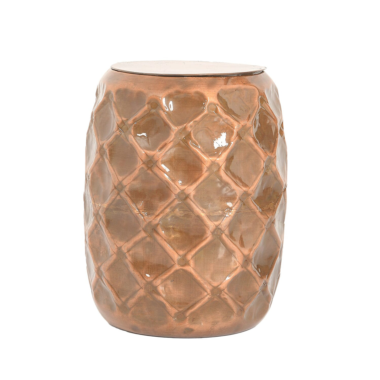 Antique Hammered Pattern Bronze Finished Stool with Storage (Size 14x11x11 Cm) 6270578 0