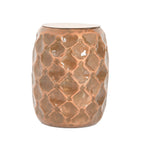 Antique Hammered Pattern Bronze Finished Stool with Storage (Size 14x11x11 Cm)