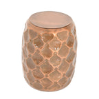 Antique Hammered Pattern Bronze Finished Stool with Storage (Size 14x11x11 Cm)