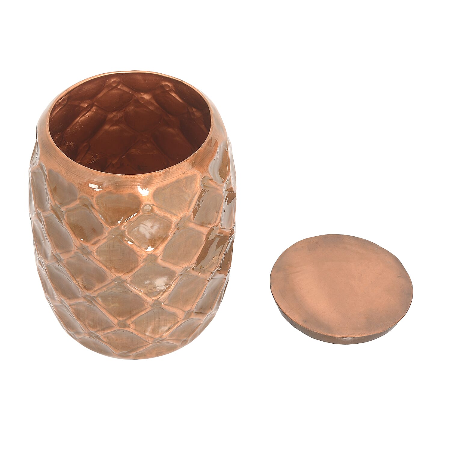 Antique Hammered Pattern Bronze Finished Stool with Storage (Size 14x11x11 Cm) 6270578 4