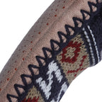 100% Acrylic Antislip Indoor Knitted Slippers with Fur Lining (Size M, 40-41) - Navy Blue