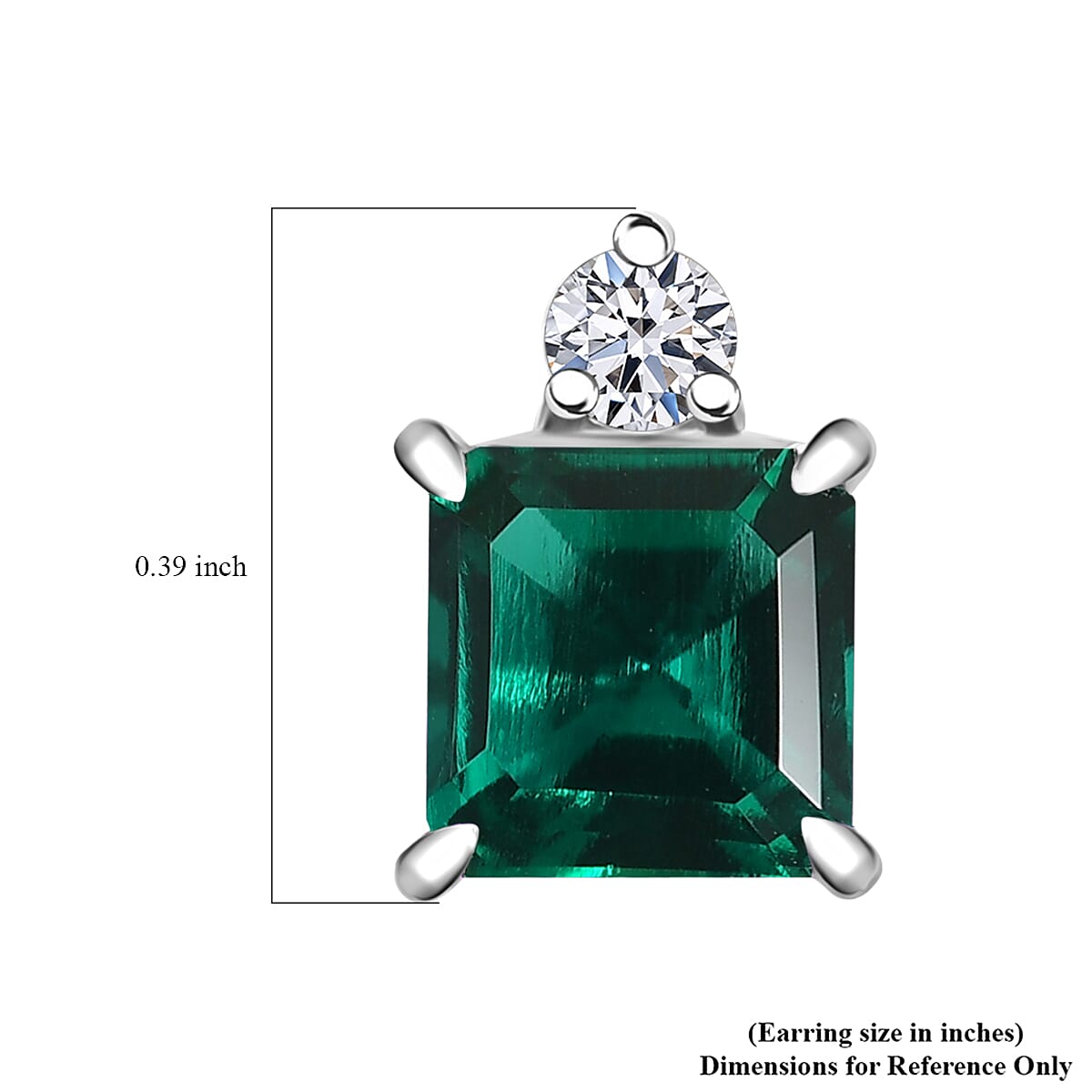 LUXURIANT AAA Lab Grown Emerald, Lab Grown Diamond Earrings in 10K White Gold (G-H, SI) 8114839 6