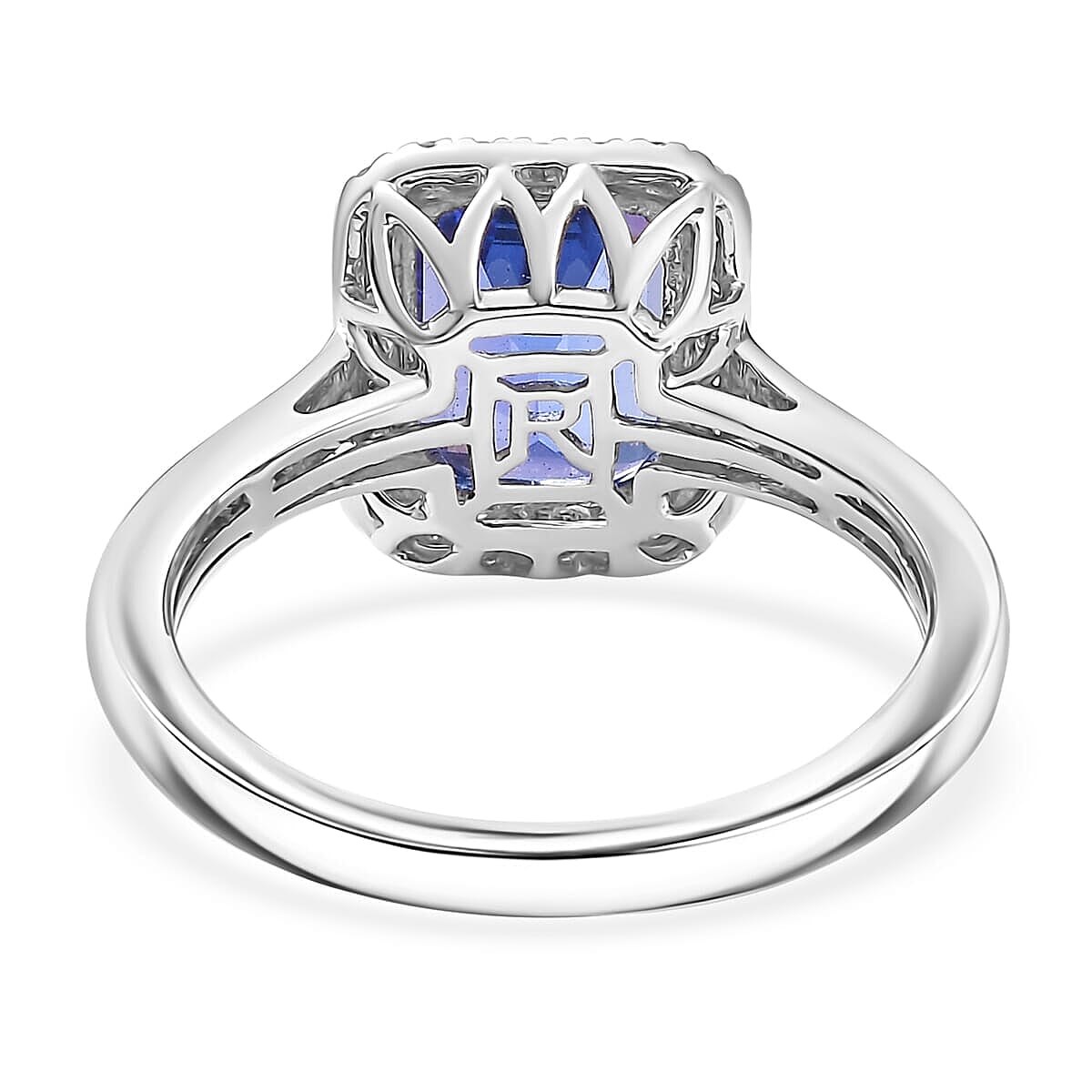 Certified &amp; Appraised RHAPSODY 950 Platinum AAAA Tanzanite White Diamond VS-EF Halo Ring, 4.41  Ct. 8084232 4