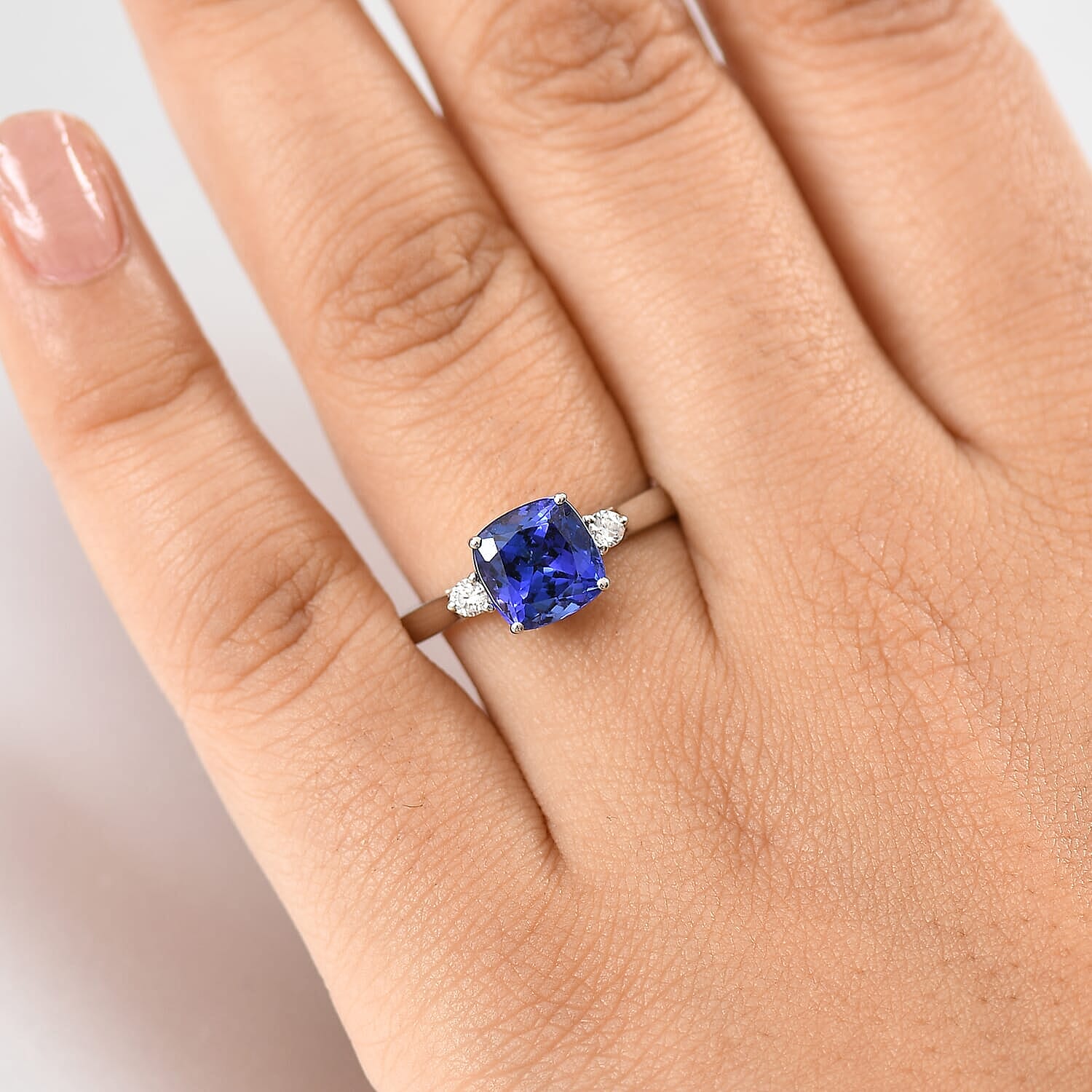 Certified &amp; Appraised RHAPSODY 950 Platinum AAAA Tanzanite ring with White Diamond 2.79 Ct. 8084532 6