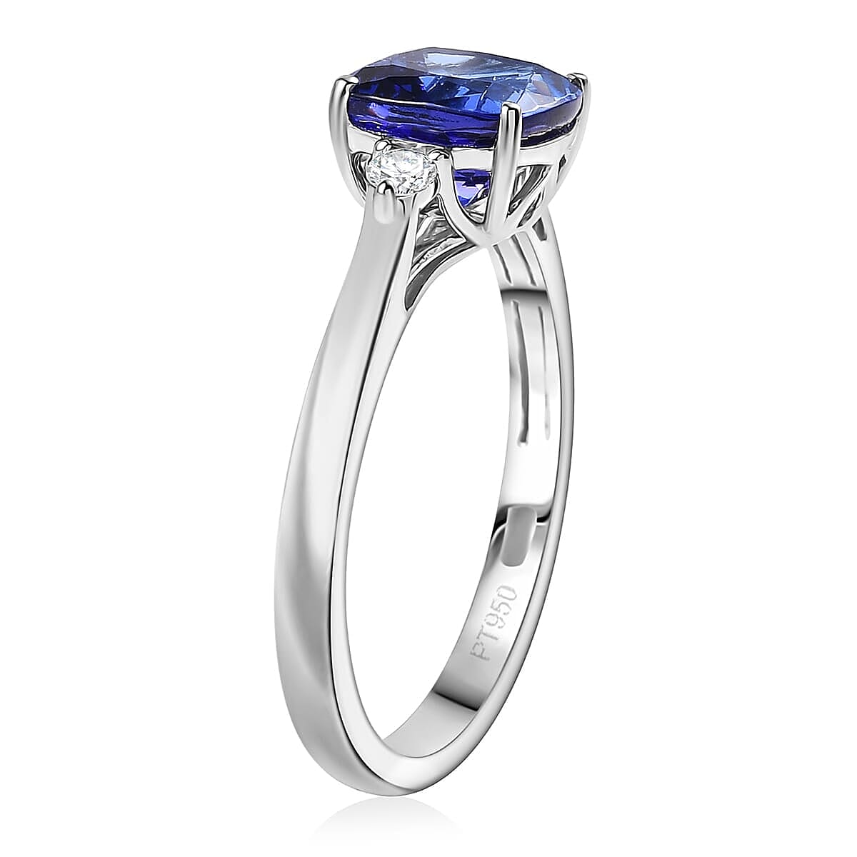 Certified &amp; Appraised RHAPSODY 950 Platinum AAAA Tanzanite ring with White Diamond 2.79 Ct. 8084532 8