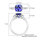 RHAPSODY 950 Platinum AGI Certified AAAA Tanzanite & (VS-E-F) White Diamond Solitaire Ring 2.79 Ct.