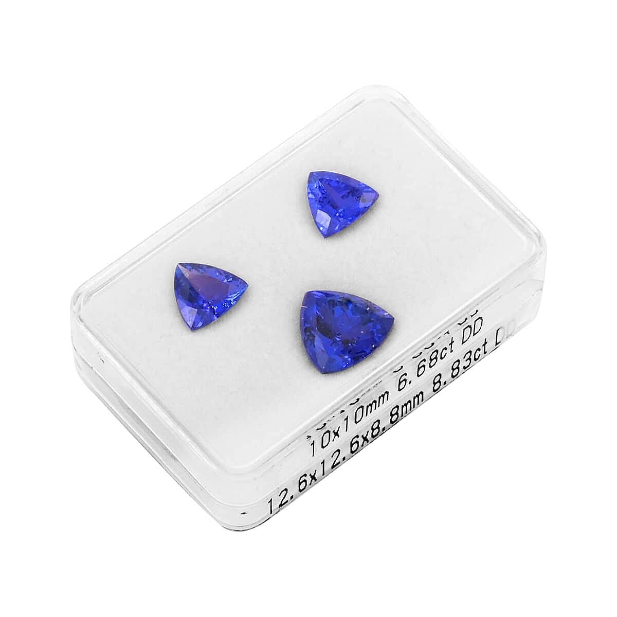 Certified &amp; Appraised 15.51 Ct. Set of 3 AAAA Tanzanite Loose Gemstones in Trillion Shape 7861941 3