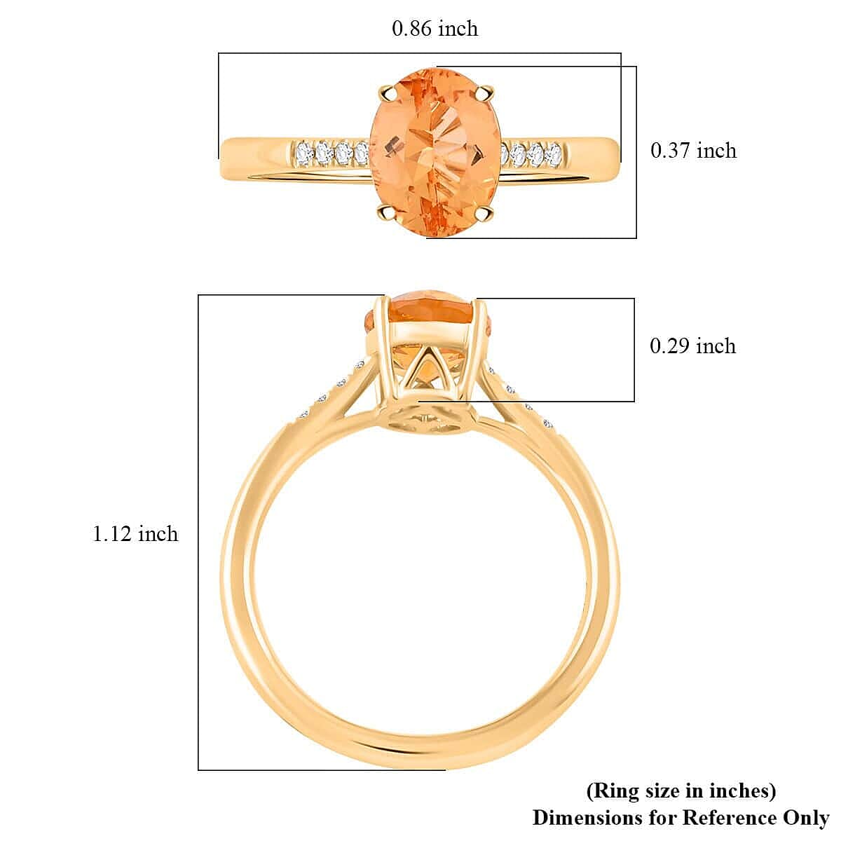 Certified &amp; Appraised LUXORO AAA Imperial Topaz, Diamond Solitaire Ring in 10K Yellow Gold 2.15 Ct. 7840664 3