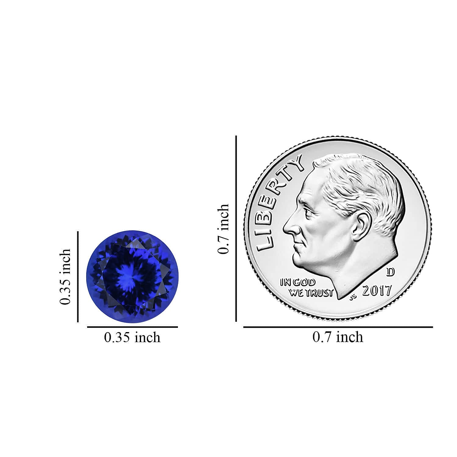 Certified &amp; Appraised 2.8 Ct. AAAA Tanzanite Loose Gemstone in Round Shape (9 MM) 6303574 1