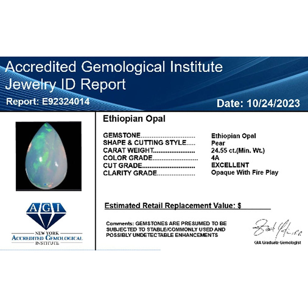Ethiopian Opal Pear Size Varies
