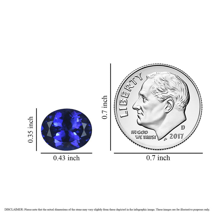 Certified &amp; Appraised 3.9 Ct. Tanzanite Loose Gemstone in Oval Shape (11 x 9 MM) 6303563 2