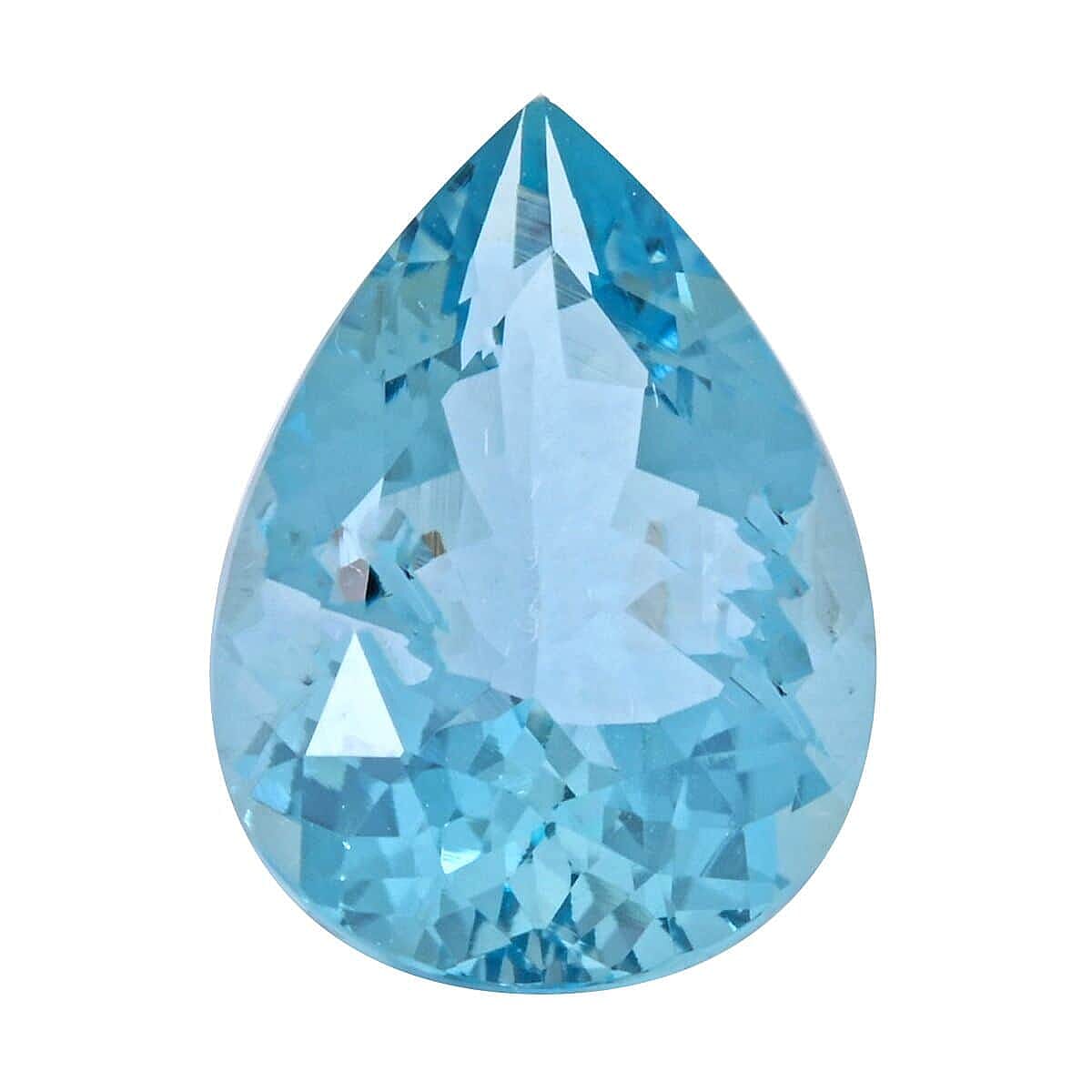 Certified &amp; Appraised 5.04 Ct. AAAA Santa Maria Aquamarine Loose Gemstone in Pear Shape (14 x 10.2MM) 7861945 0