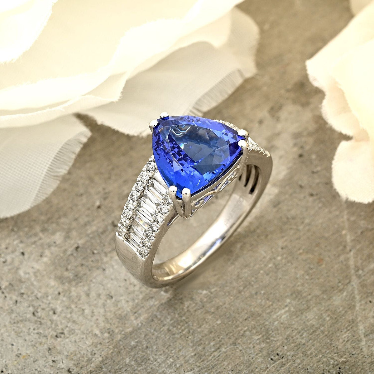 Appraised and Certified RHAPSODY 950 Platinum AAAA Tanzanite, White Diamond Ring 5.30  Ct. 7937520 1