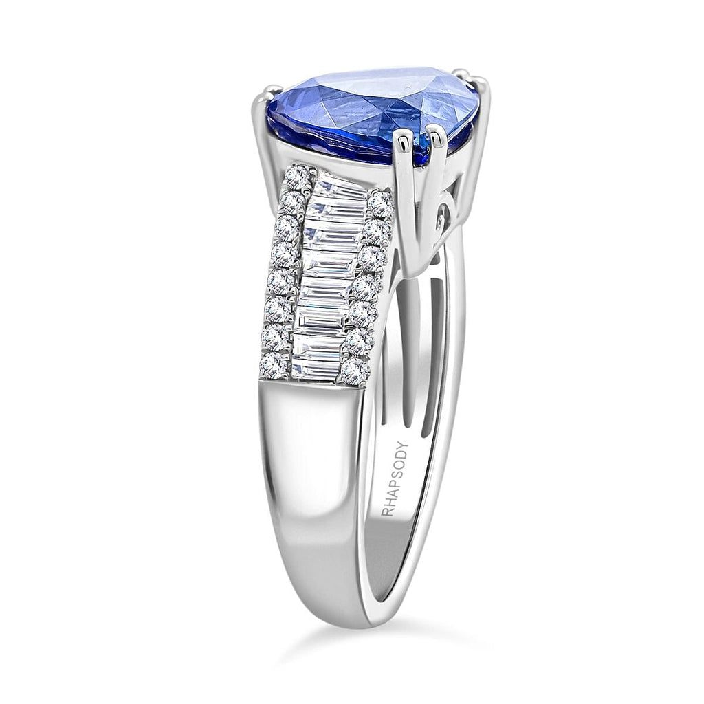 950 Platinum  AAAA  Tanzanite   White Diamond  VS Ring 5.30 pc,  Platinum Wt. 8.05 Gms  5.300  Ct.