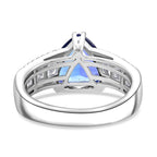 950 Platinum  AAAA  Tanzanite   White Diamond  VS Ring 5.30 pc,  Platinum Wt. 8.05 Gms  5.300  Ct.
