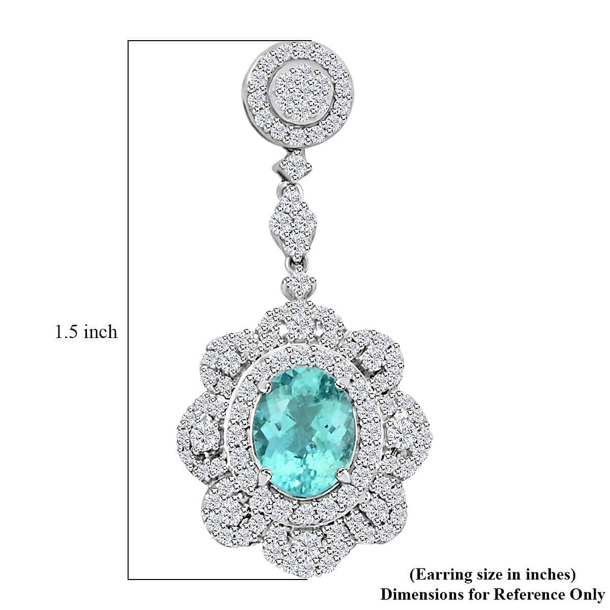 Chairman's Vault Collection Certified &amp; Appraised RHAPSODY AAAA Paraiba Tourmaline, Diamond Floral Earrings in 950 Platinum 5.51 Ct. 7860217 4